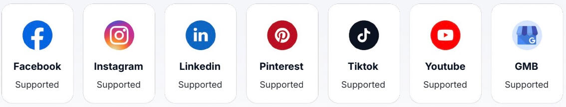 Social Platforms Supported SMM platforms supported
